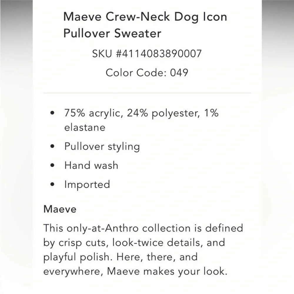 NWT Maeve Crew-Neck Dog Icon
Pullover Sweater - Picture 10 of 11